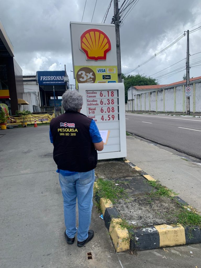 Pesquisa do Procon-JP encontra média de R$ 6,171 no preço do litro da gasolina comum