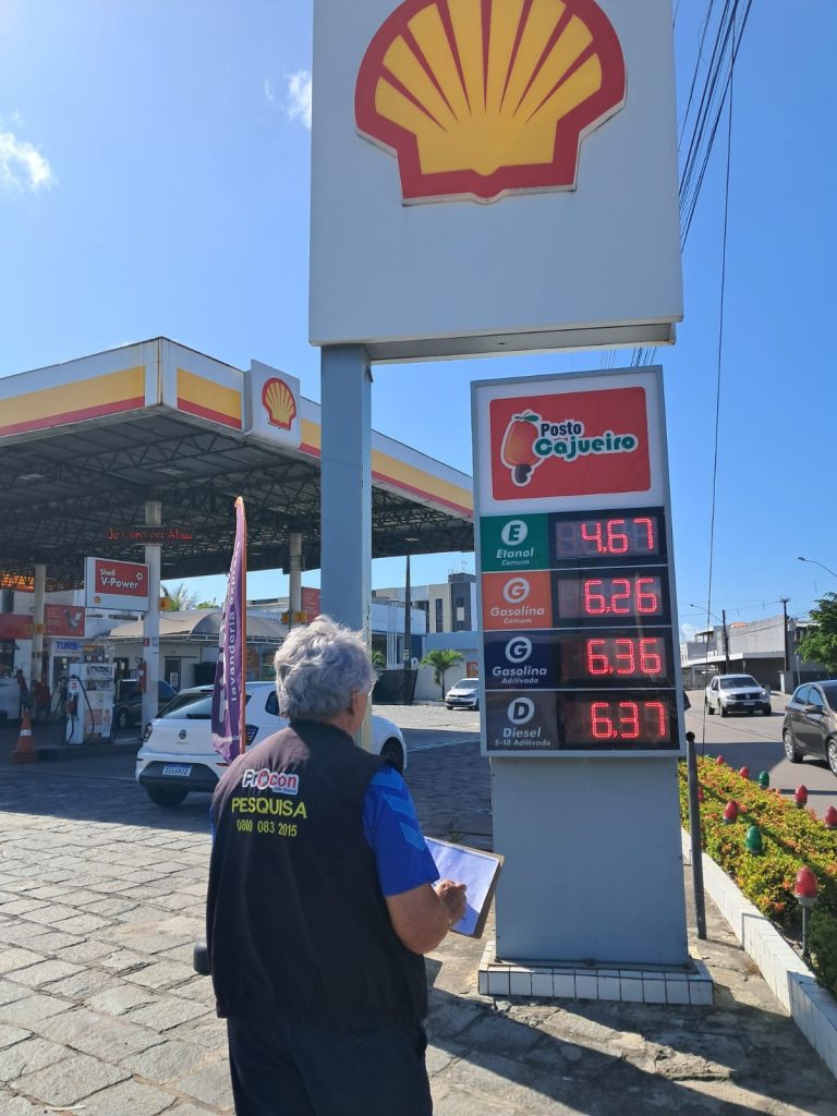 Pesquisa do Procon-JP em 111 postos encontra o preço da gasolina oscilando entre R$ 6,160 e R$ 6,290