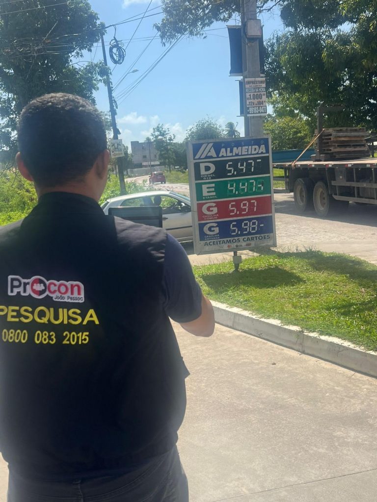 Procon-JP aponta variação de até R$ 0,60 no preço dos combustíveis na Capital: de R$ 5,85 a R$ 6,05