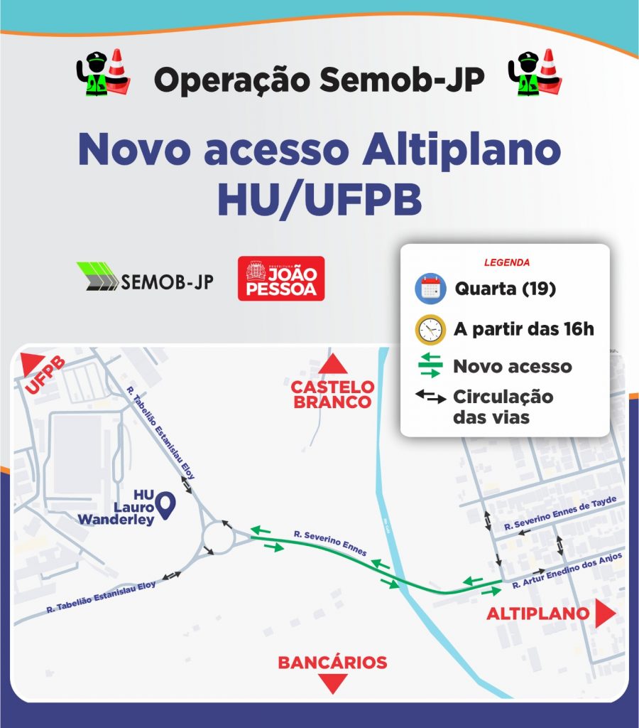Novo acesso entre o bairro do Altiplano e UFPB será liberado nesta quarta-feira