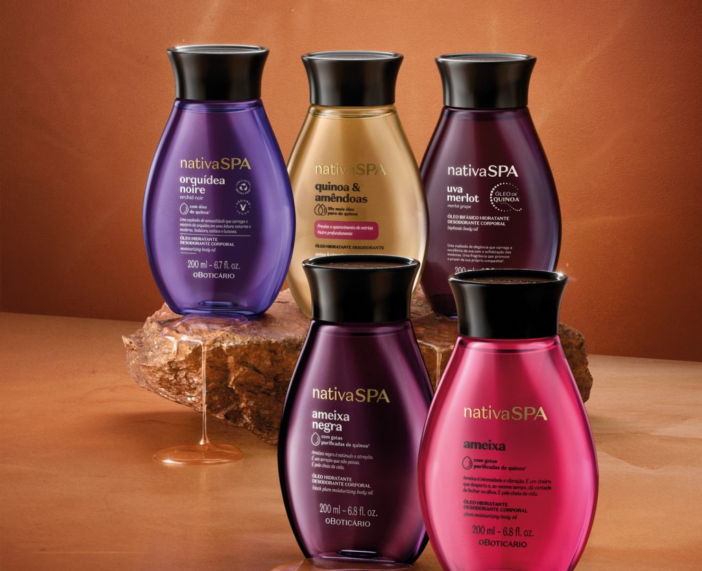 Boticário relança Óleos Gloriosos da Nativa SPA com nova fórmula e embalagens refiláveis