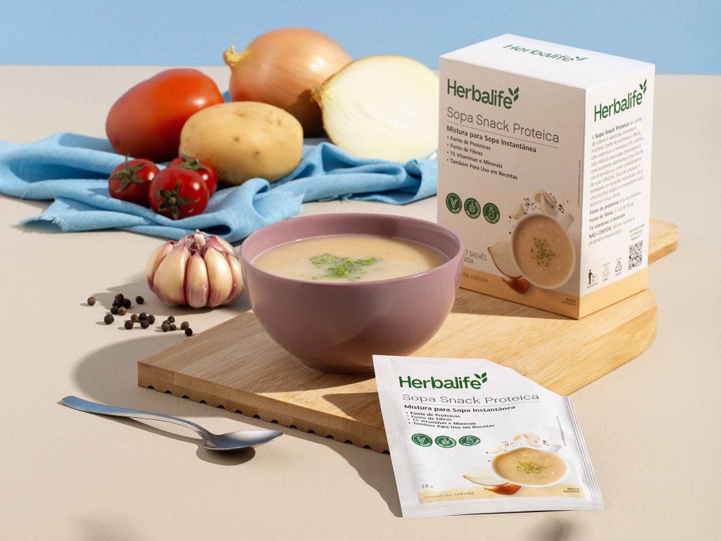 Herbalife lança Sopa Snack Proteica no sabor Creme de Cebola com apenas 91 kcal