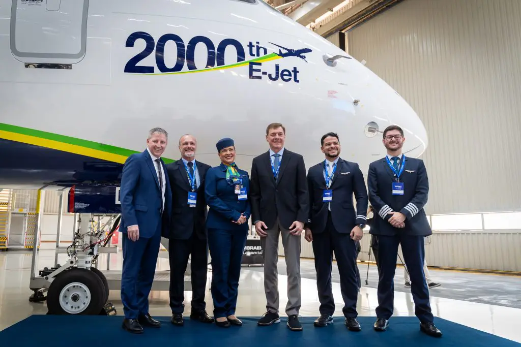 Embraer entrega 2.000º E-Jet e reforça presença da tecnologia brasileira na aviação mundial