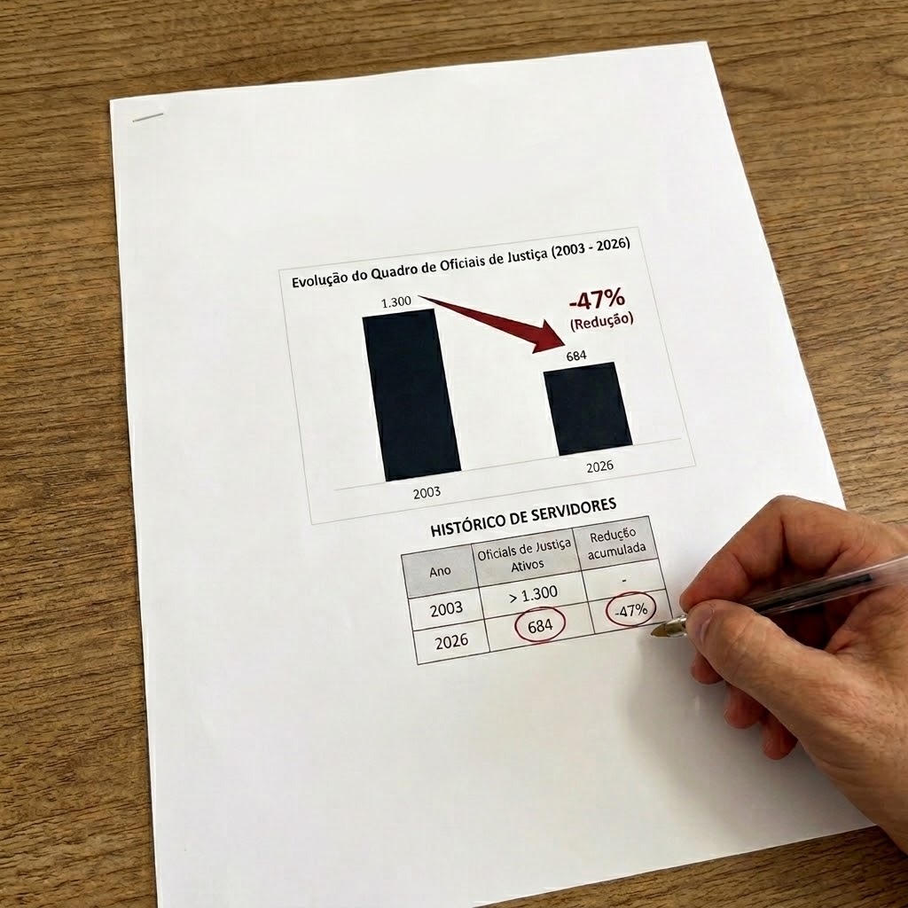 Quadro de oficiais de Justiça do TJPB cai 47%, e sindicato pede estudo sobre déficit